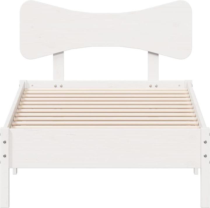 Actual product image vidaXL Massivholzbett Holzbett Bett ohne Matratze Weiss 90x190cm Kiefernholz (90 x 190 cm)