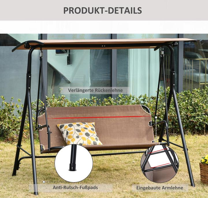 Immagine prodotto Outsunny Hollywood Swing con tetto apribile