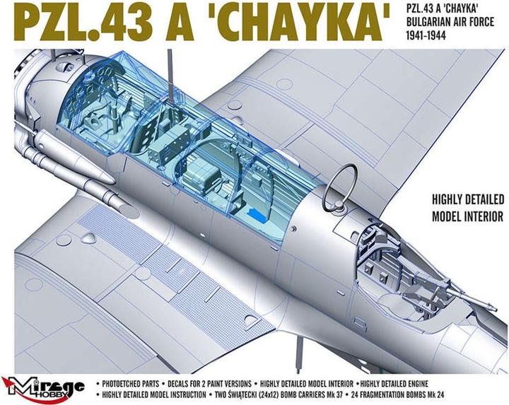 Actual product image Mirage Hobby PZL.43 A 'CHAYKA' Bulgarian Air Force 1941-1944