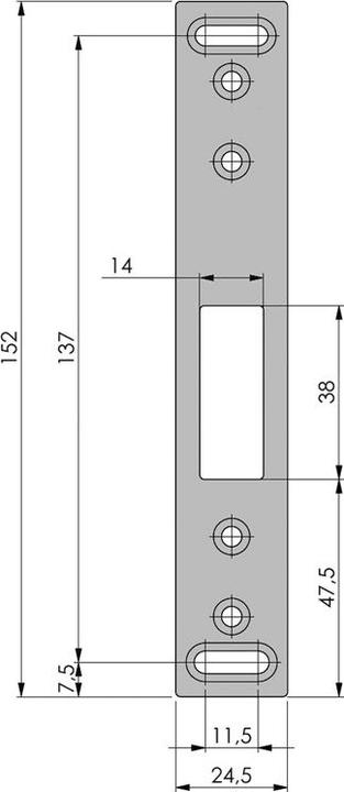 Actual product image effeff Striking plates for hook bolts (Door handle)