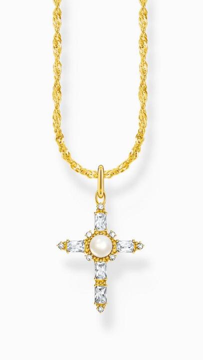 Immagine prodotto Thomas Sabo Collana Cross Romance (Doratura in oro giallo 750, Argento 925, 40 - 45 cm)