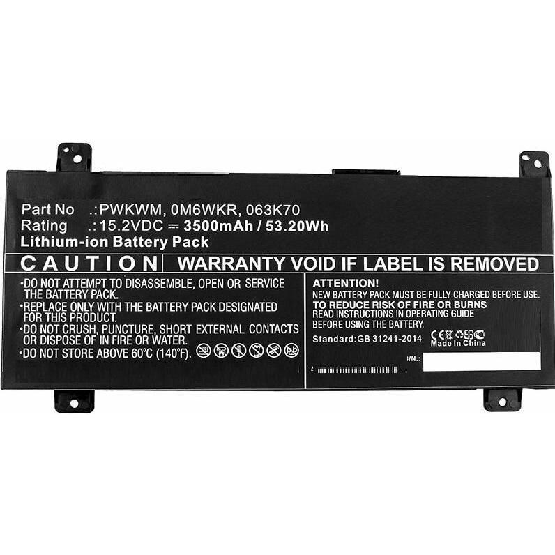 CoreParts Laptop Battery for DELL (3500 mAh), Notebook Akku, Schwarz