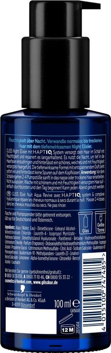 Immagine prodotto Gliss Elisir notturno Aqua Revive 100 ml (100 ml)