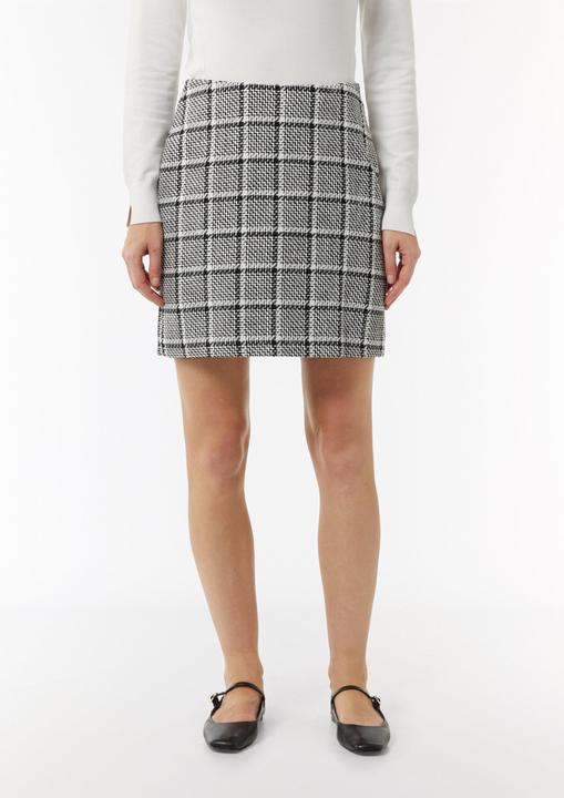 Actual product image Comma Rock Kurzer Bouclé-Rock mit Karomuster (46)