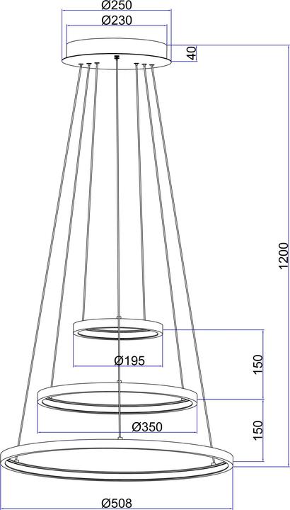 Produktbild Globo Hängeleuchte Ralph schwarz matt 1xLED (6100 lm)