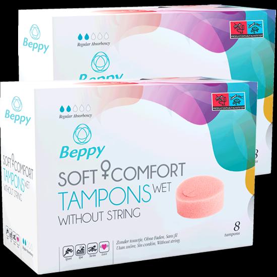 Actual product image Beppy WET" Soft + Comfort Tampons Twin Pack, 2 x 8 pcs, without thread (16 x)
