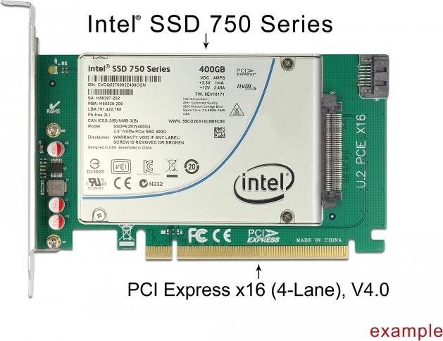 Immagine prodotto Delock Scheda PCI Express x16 a 1 scheda interna U.2 NVMe SFF-8639