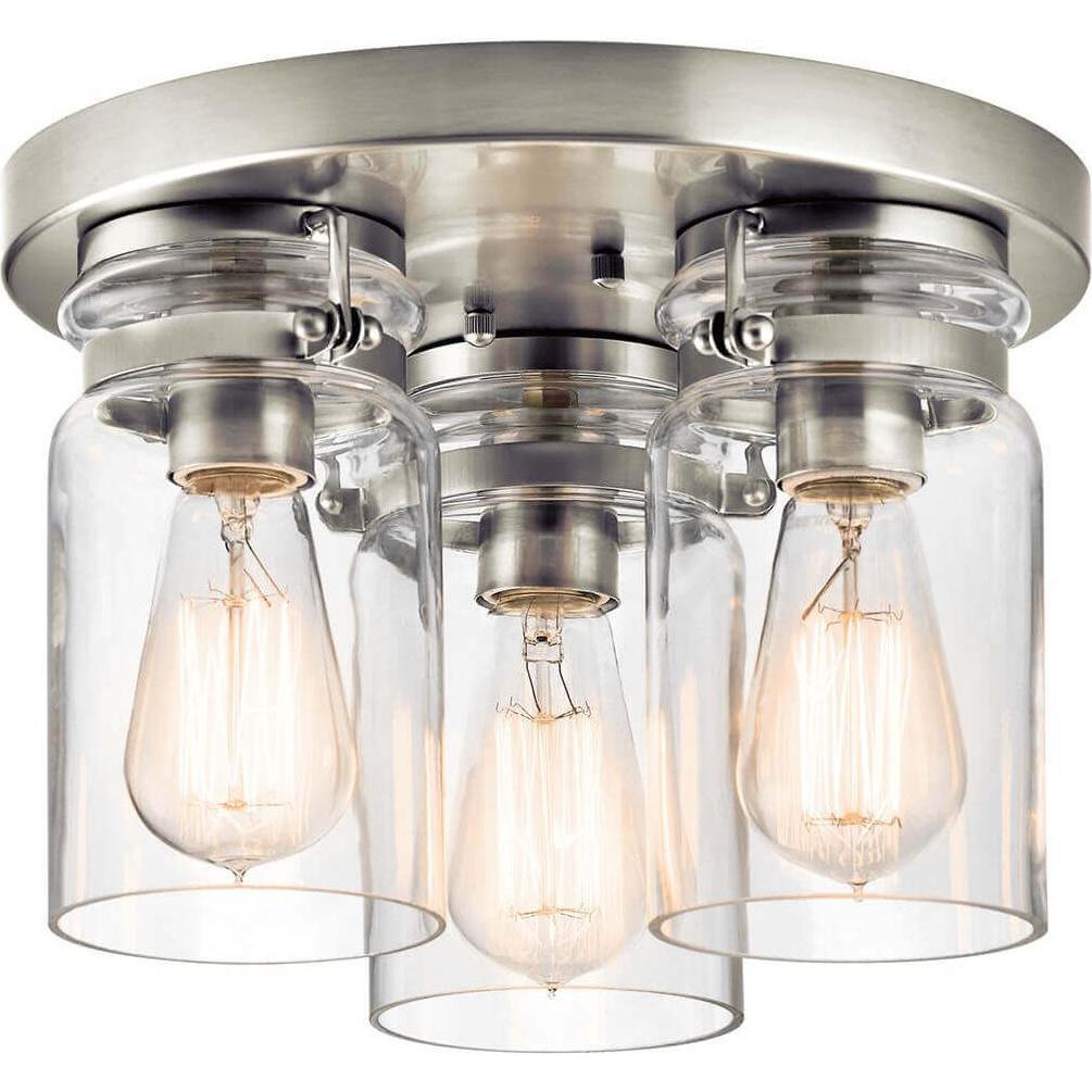 Elstead Lighting, Wandleuchte + Deckenleuchte, Brinley Deckenleuchte E27 3-fach Nickel gebürstet (E27)