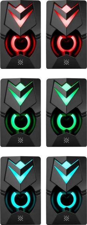 Actual product image Defender GLOSNIKI PC J4 2.0 6W LED USB CZARNE 65964