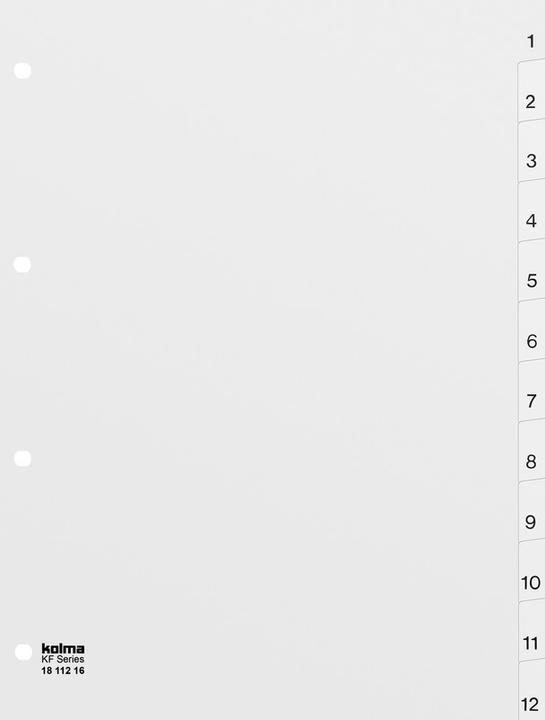 Actual product image Kolma Index A4 strong 1-12 12-piece white