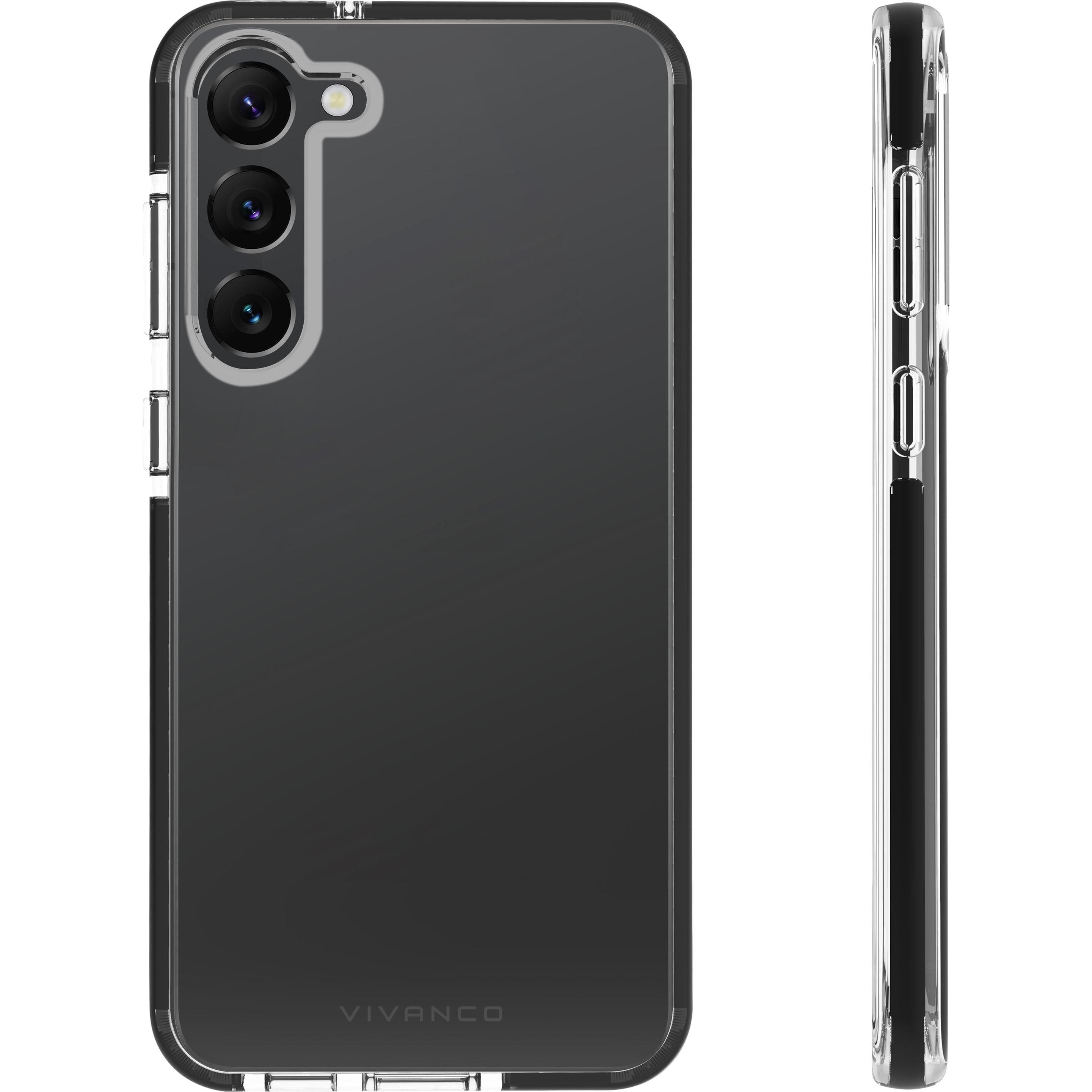 Vivanco Rock Solid Backcover Samsung Galaxy S23 Schwarz, Transparent (Samsung Galaxy S23+), Smartphone Hülle, Schwarz, T...
