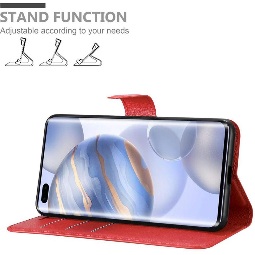 Thumbnail - Cadorabo Book mit Standfunktion Cover (Honor 30 Pro+), Smartphone Hülle, Rot