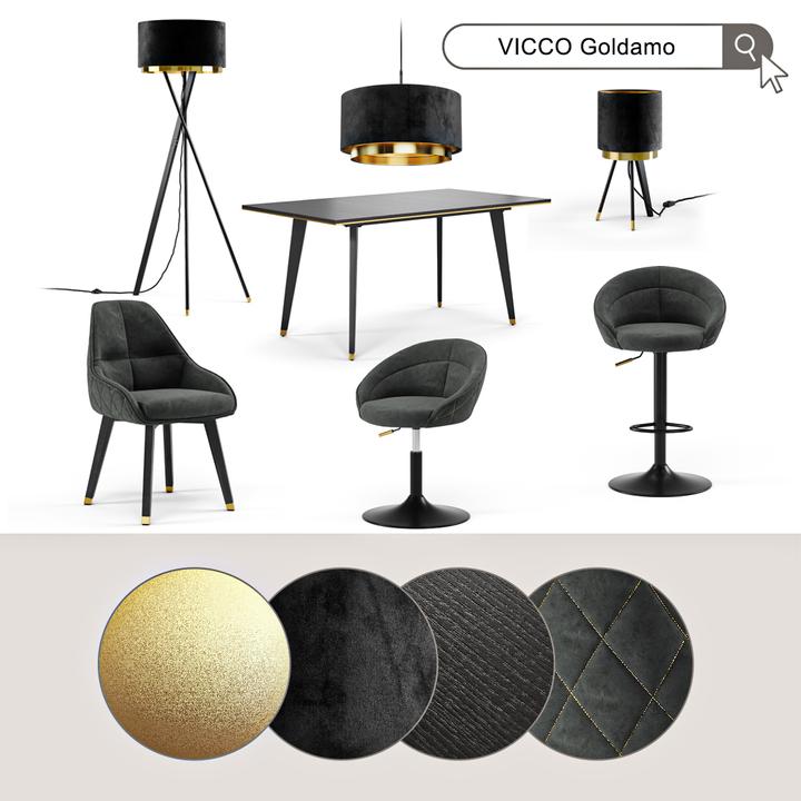 Immagine prodotto Vichy Hängeleuchter Goldamo, Schwarz/Gold (E27)