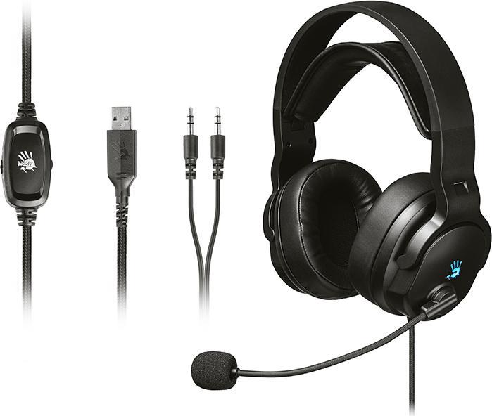 A4Tech Bloody G330p USB+AUX3.5-4P czarne (ANC, Cable)