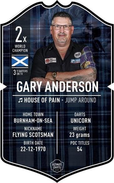 Actual product image Ultimate Darts Card - Gary Anderson V2