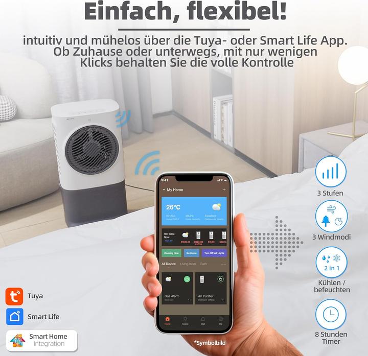 Produktbild Be Cool LUFTKÜHLER 50W 6,5LITER TIMER (BC6ACP2501W WS/GR) (25 m²)