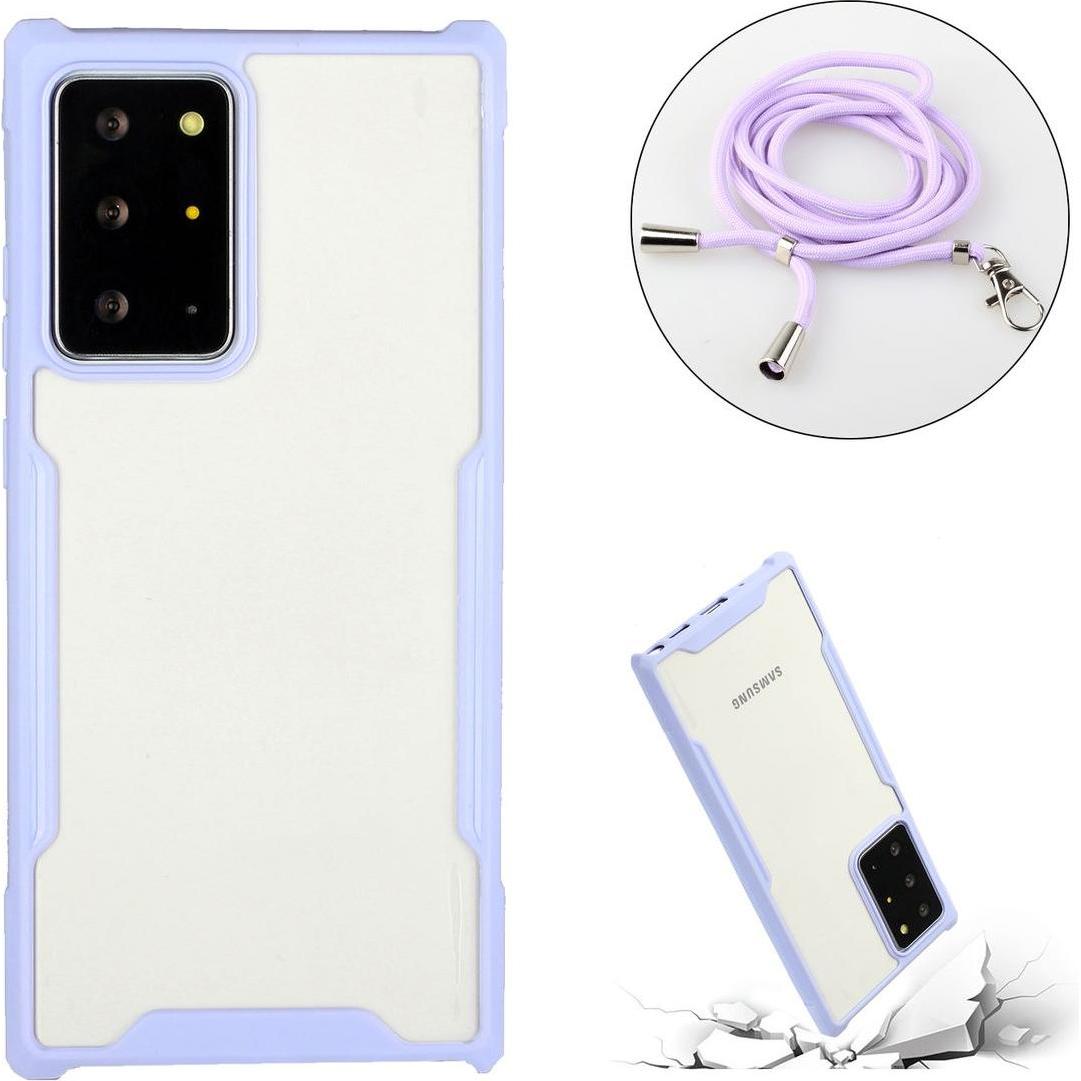 Thumbnail - König Design Hülle Handy Schutz für Samsung Galaxy S21 Ultra Case Cover Tasche Etuis Violett, Handykette, Violett