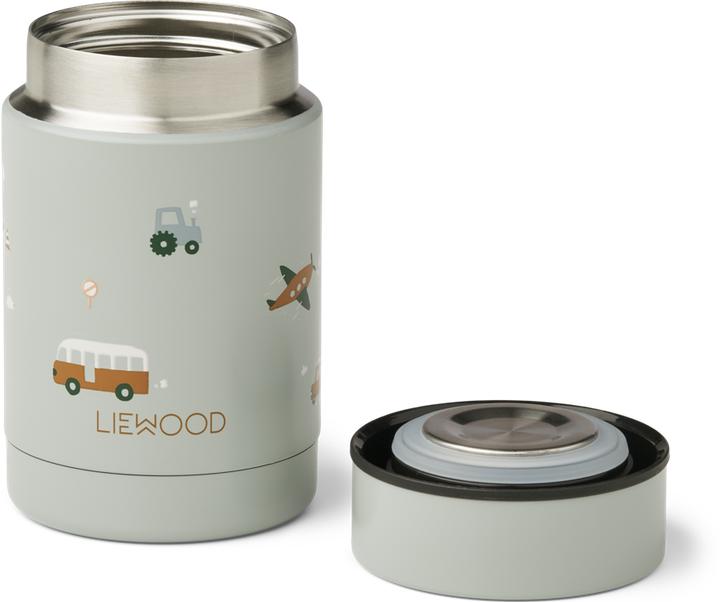 Actual product image Liewood Thermo Snackbox Nadja Edelstahl Vehicles Dove Mix