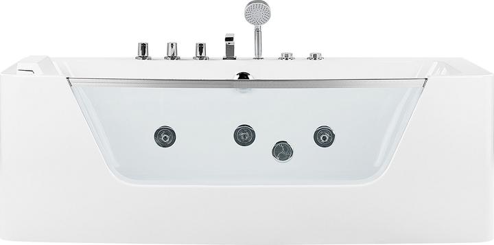 Image du produit Beliani Baignoire à hydromassage blanche rectangulaire 170 x 85 cm BARRANCA (220 l, 170 cm, 85 cm)