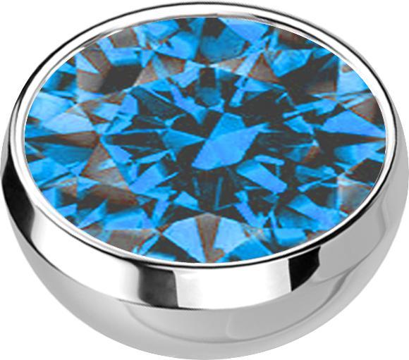 Immagine prodotto Star Piercing Micro Halbkugel silber mit Kristall hellbau (senza ottone, Acciaio chirurgico 316L)