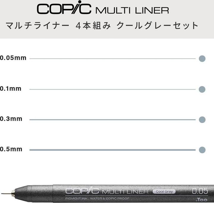 Immagine prodotto Copic Set Multiliner Cool Grey, 4 pezzi assortiti (Grigio freddo, 4x)
