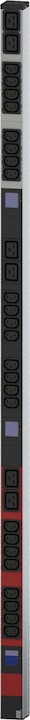 Actual product image Bachmann BN0500 48.26cm 19inch PDU 1HE 24xC13 6xC19 Power measurement connection CEE 3x16A red