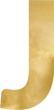 Actual product image Partydeco Mirror letter "J", gold, 30x61 cm (1 pkt / 1 pc.)