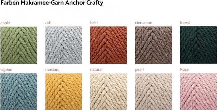 Actual product image Anchor Crafty fine (macramé yarn, twisted) approx. 3mm (65 m)