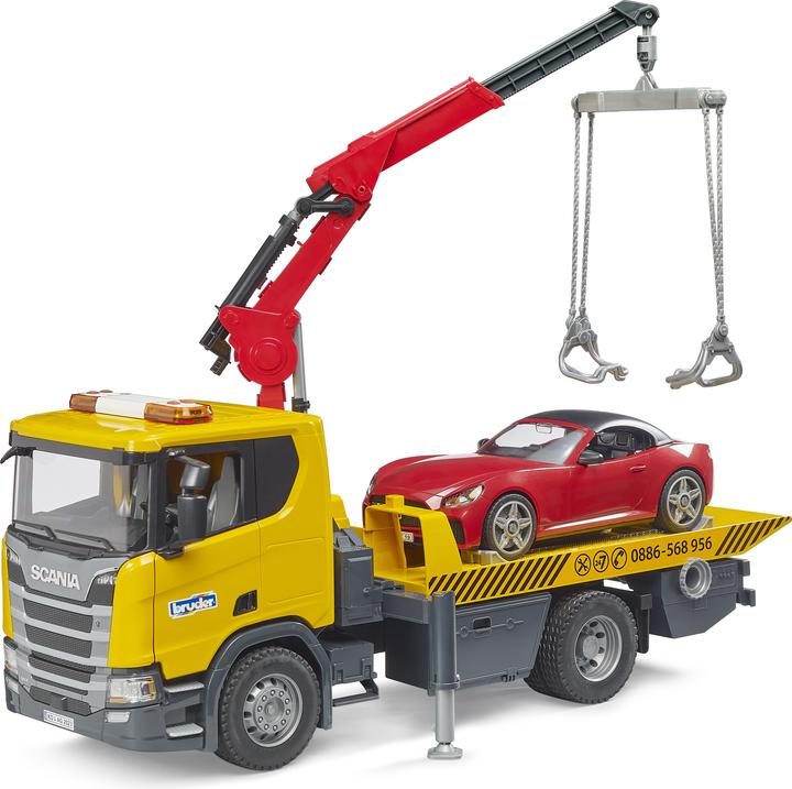 Actual product image Bruder Scania Super 560R Tow Truck w. L+S module + roadster