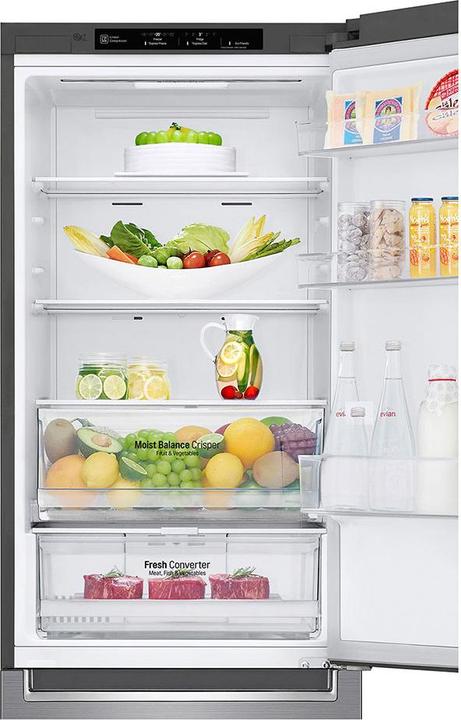 Actual product image LG GBB61PZGFN Front: Steel, height 186 cm (341 l)