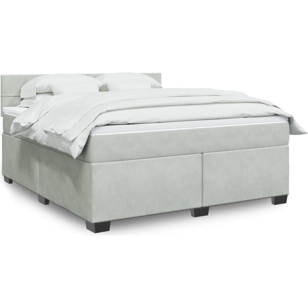 VidaXL, Bett, Bo x springbett mit Matratze 180 x 200 cm Samt (180 x 200 cm)