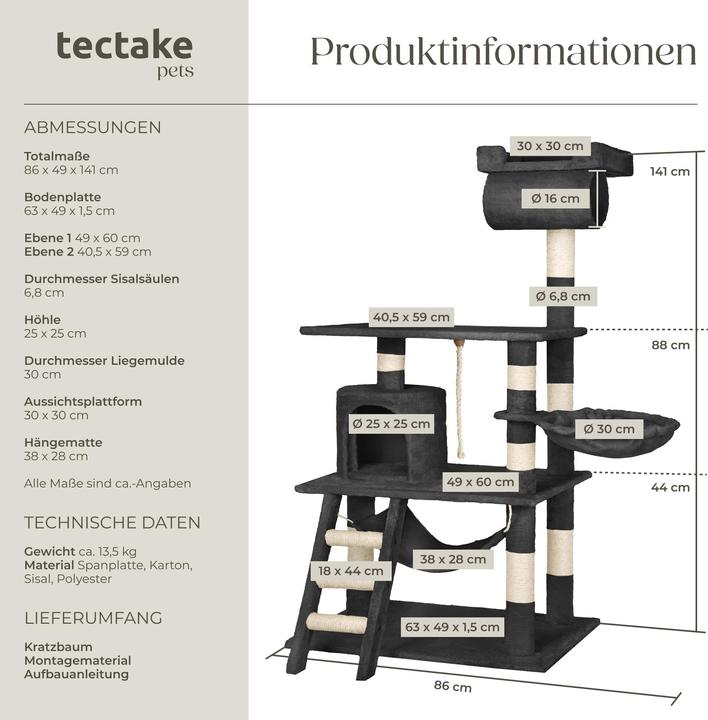 Actual product image tectake Stokeley (141 cm, Black)