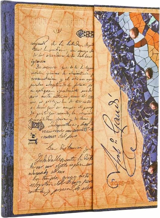 Paperblanks Calendrier pour25/26(18M),Gaudi,manuscritdeReus (Allemand)