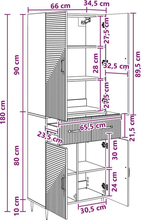 Produktbild vidaXL Möbelset (66 x 34.50 x 89.50 cm)