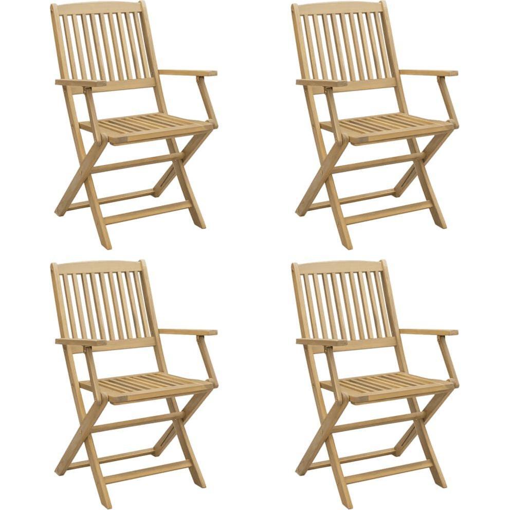 VidaXL, Gartenstühle, Gartenstühle 4 Stk. Klappbar Akazie