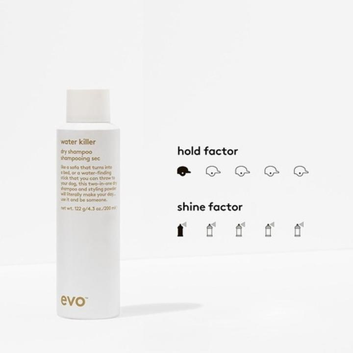 Actual product image Evo Water Killer Dry Shampoo - Absorbs Oil to Refresh Hair (200 ml, Dry shampoo)