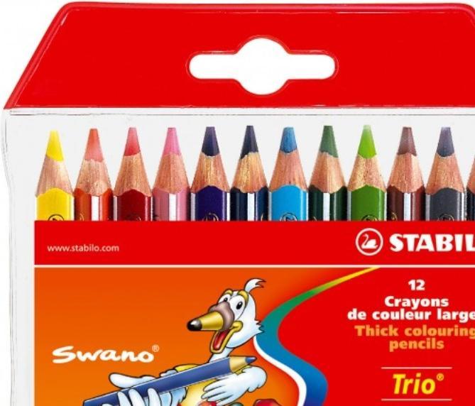 Actual product image STABILO Trio thick short triangular crayon (12x)