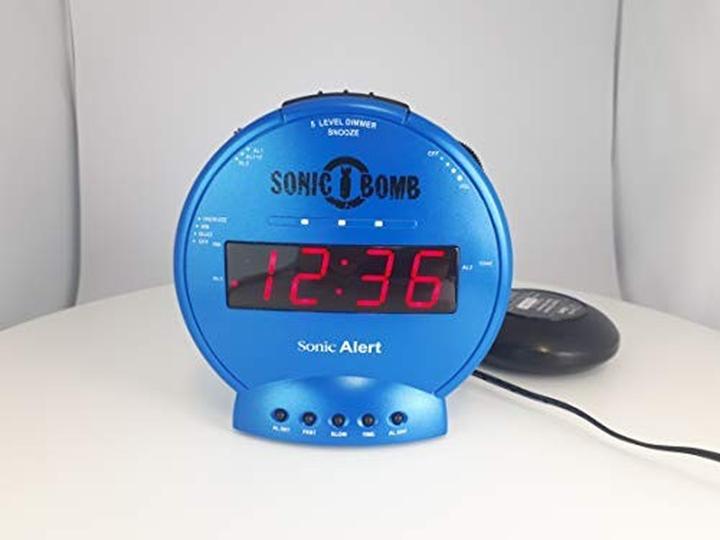 Produktbild Geemarc Sonic Bomb Wecker mit Vibration (türkis)
