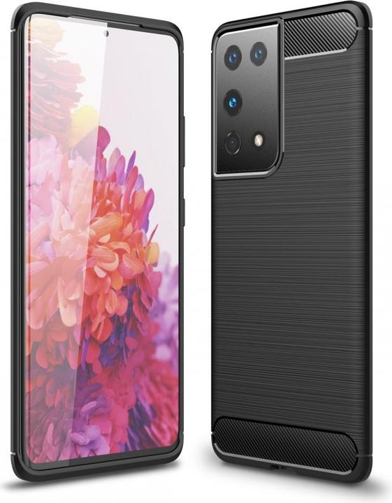 Actual product image Screenguard Samsung Galaxy S21 Ultra Cover Carbon Brushed Soft TPU (Samsung Galaxy S21 Ultra)