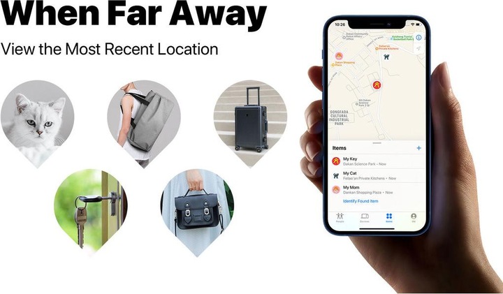 Produktbild MiTag met Sleutelhanger Wit 4-Pack (Mac OS, WatchOS, iOS, iPadOS)