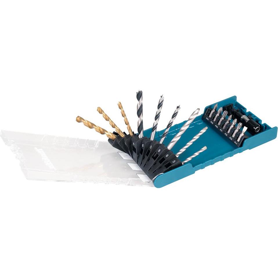 Thumbnail - Makita, Bits, D-74887 (PH3, S T, Holzbohrer - 6 Stk. Grössen: 3, 4, 5, 6, 8, 10 mm, SL5, PZ1, PH2, PZ3, PZ2, PH1)