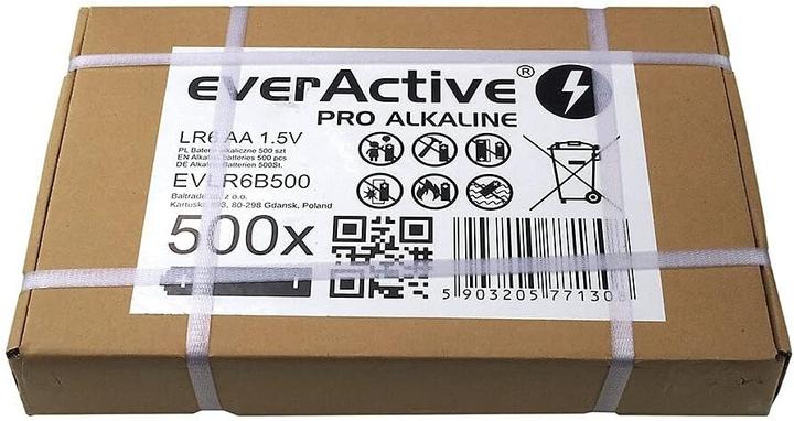 Productafbeelding LR6 500-pack (grootverpakking) everActive Pro Alkaline (500 Pcs., AA, 2900 mAh)
