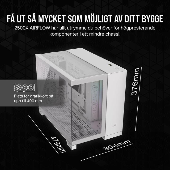 Image du produit Corsair Boîtier iCUE 2500X RGB Midi TG blanc (mATX)