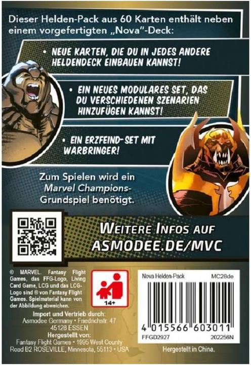 Actual product image FFG FFGD2927 - Marvel Champions: Nova, card game, for 1-4 players, from 14 years (DE expansion) (German, 1 - 4 Players)