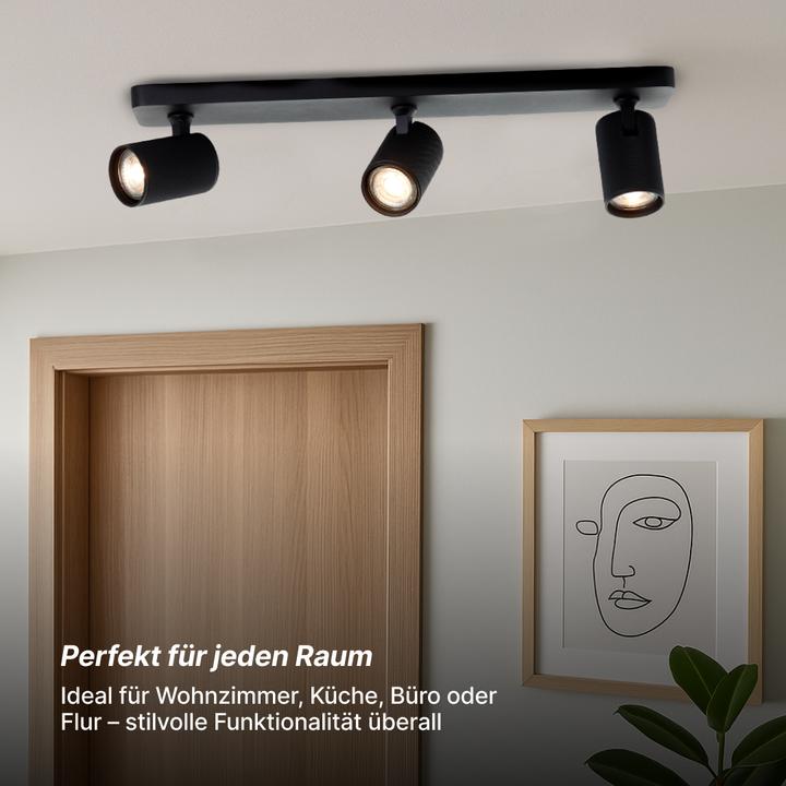 Produktbild Brilliant Plafondspot Marty GU10 3x5W 3000K - Zwart (345 lm, GU10)