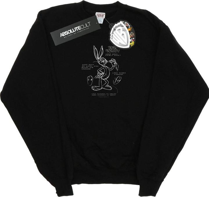 Actual product image Looney Tunes Mens Bugs Bunny Drawing Instruction Sweatshirt (L)