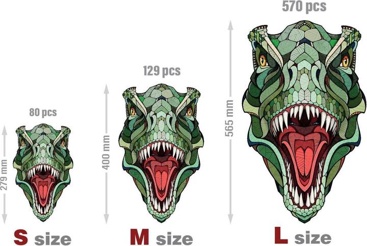 Produktbild Eco Wood Art Holz-Puzzle M - T-Rex (In Holzkiste) (129 Teile)