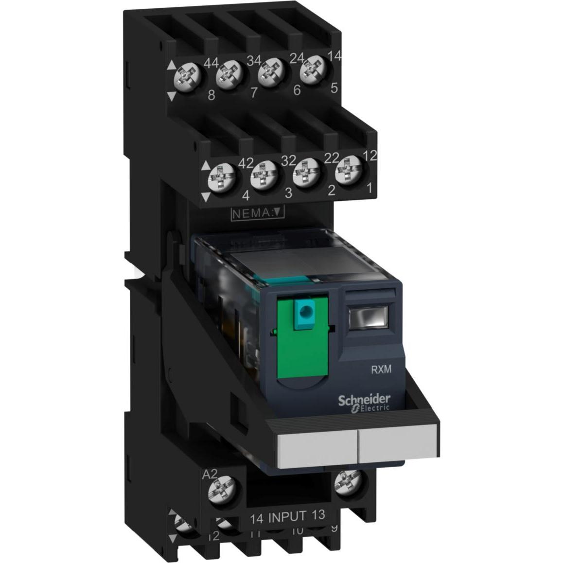 30x APC Miniatur-Steckrelais RXM, 4 Wechsler, DC, 24V, 6A, Schraubklemme, Relais