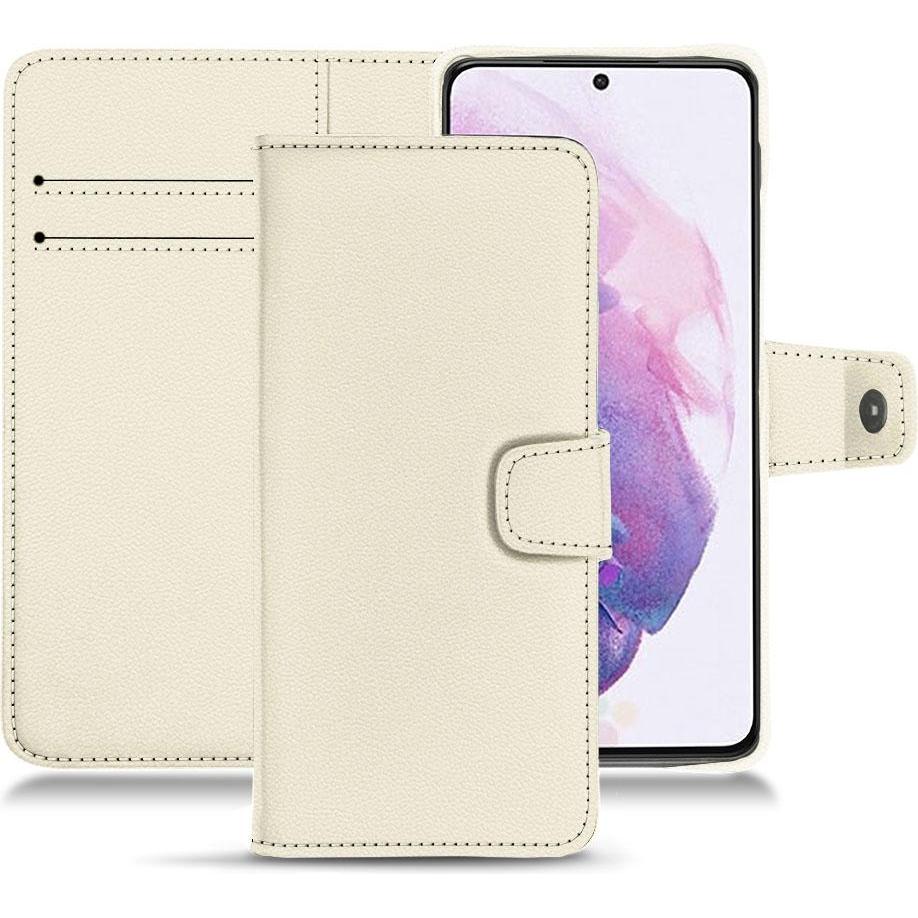 Noreve Lederschutzhülle Wallet (Samsung Galaxy S21+), Smartphone Hülle, Weiss