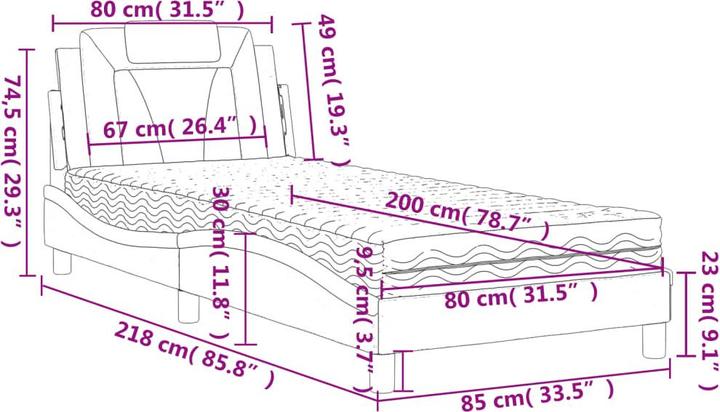 Image du produit vidaXL Bett (80 x 200 cm)